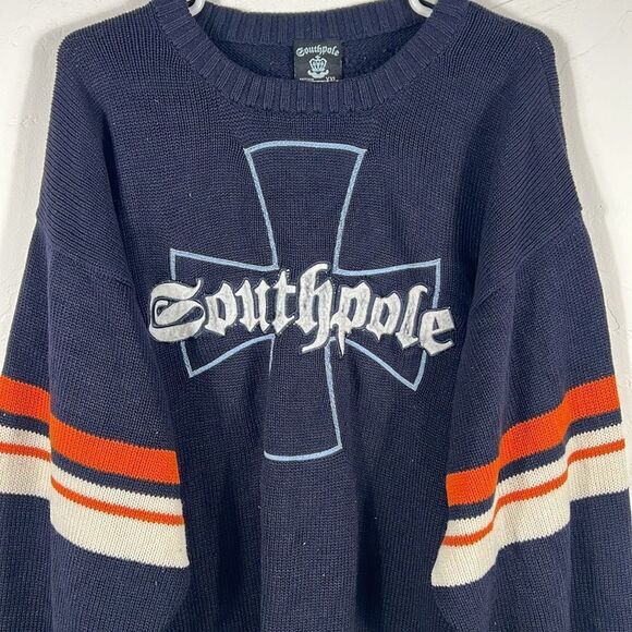 🔥🔥 Vintage Y2K SOUTHPOLE Brand Streetwear Acrylic Heavy Knit Sweater 2XL - EUC - Picture 2 of 10